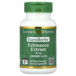 California Gold Nutrition EuroHerbs™ エキナセア ハーブ エキス Euromed品質 80mg ベジカプセル60粒