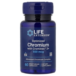Life Extension オプティマイズド クロミウム ウィズ クロミネックス® 3+、500mcg、ベジタリアンカプセル60粒