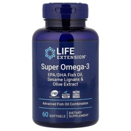 Life Extension スーパーオメガ3 EPA/DHA フィッシュオイル セサミリグナン&オリーブエキス 60ソフトジェル