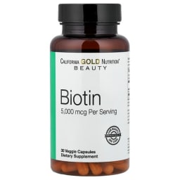 California Gold Nutrition ビオチン 5,000 mcg ベジカプセル30粒