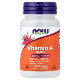 NOW Foods ビタミンA 3,000mcg(10,000IU) ソフトジェル100粒