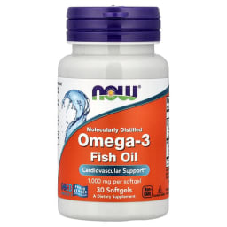 NOW Foods オメガ3フィッシュオイル ソフトジェル30粒(1粒あたり1g)