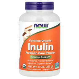 NOW Foods オーガニック認定 イヌリン プレバイオティック ピュアパウダー 227g