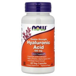 NOW Foods ヒアルロン酸 ウィズ L-プロリン、アルファリポ酸、グレープシードエキス 100mg ベジカプセル60粒