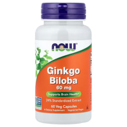 NOW Foods イチョウ葉エキス 60mg ベジカプセル60粒