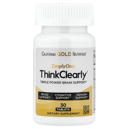 California Gold Nutrition SimplyOne® シンク クリアリー L-テアニン、L-フェニルアラニン、L-グルタミン配合 タブレット30粒
