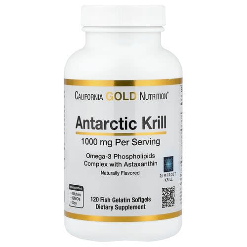 California Gold California Gold Nutrition アンタークティックオイル オメガ3 リン脂質複合体 アスタキサンチン配合 ナチュラルストロベリー&レモン味 フィッシュゼラチンソフトジェル120粒 パッケージ画像