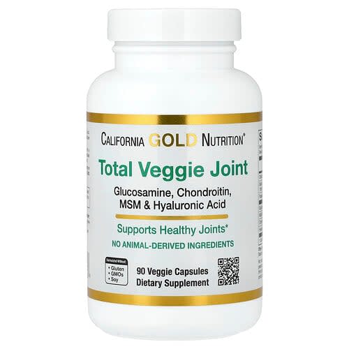 California Gold California Gold Nutrition トータル ベジ ジョイント サポート フォーミュラ グルコサミン、コンドロイチン、MSM、ヒアルロン酸配合 ベジカプセル90粒 パッケージ画像