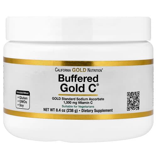 California Gold California Gold Nutrition バッファード ゴールドC® 非酸性ビタミンCパウダー ナトリウムアスコルベート 238g パッケージ画像