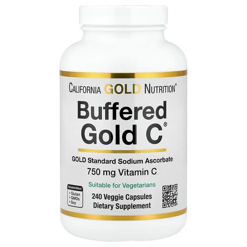 California Gold California Gold Nutrition Buffered Gold C® GOLD Standard ソジウムアスコルベート(ビタミンC) ベジカプセル240粒 パッケージ画像