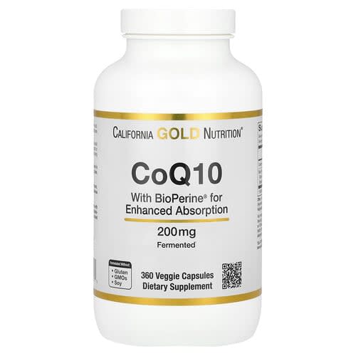 California Gold California Gold Nutrition CoQ10 with Bioperine® ブラックペッパーエキス 200mg ベジカプセル360粒 パッケージ画像