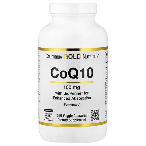 California Gold California Gold Nutrition CoQ10 ユビキノン配合 ビオペリン®ブラックペッパーエキス 100mg ベジカプセル360粒 パッケージ画像