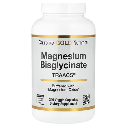 California Gold California Gold Nutrition マグネシウム ビスグリシネート キレート Albion TRAACS® ベジカプセル240粒(1粒あたり100mg) パッケージ画像