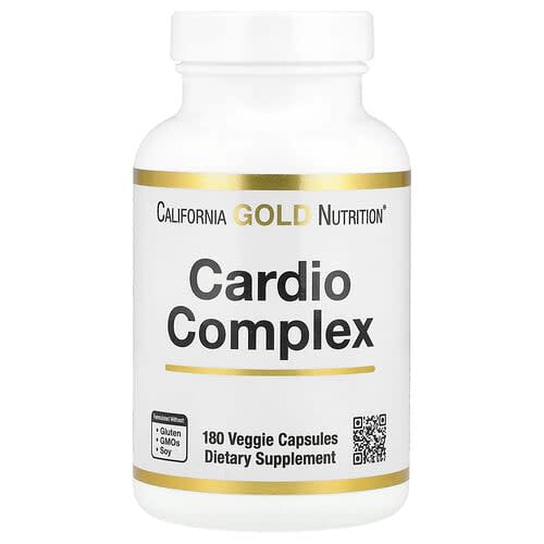 California Gold California Gold Nutrition カルディオコンプレックス (CardioAmino ブレンド、CardioPhyto ブレンド、コエンザイムQ10配合) ベジカプセル180粒 パッケージ画像