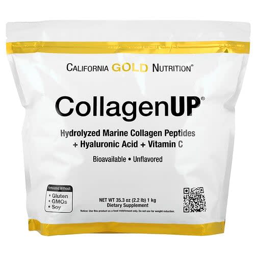 California Gold California Gold Nutrition CollagenUP® 加水分解マリンコラーゲンペプチド(ヒアルロン酸とビタミンC配合)無香料 1kg パッケージ画像
