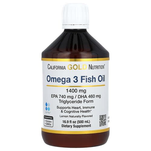 California Gold California Gold Nutrition オメガ3フィッシュオイル ノルウェー産トリグリセリド ナチュラルレモン味 500ml パッケージ画像
