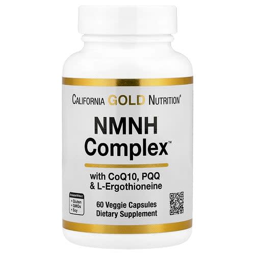 California Gold California Gold Nutrition NMNH コンプレックス CoQ10、PQQ、L-エルゴチオネイン配合 ベジカプセル60粒 パッケージ画像