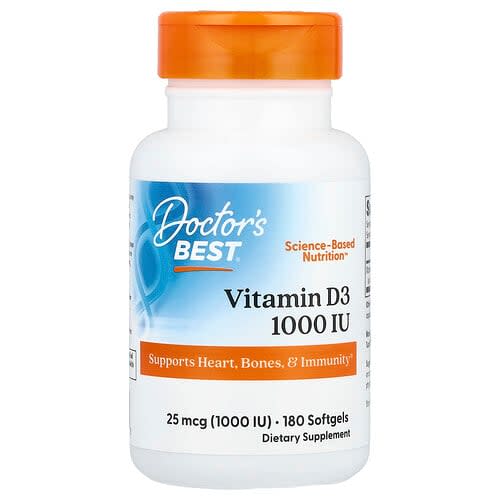 Doctor's Best Doctor's Best ビタミンD3 25mcg(1,000IU)ソフトジェル180粒 パッケージ画像