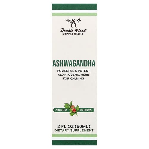 Double Wood Supplements Double Wood Supplements, アシュワガンダ、2液量オンス（60ml） パッケージ画像