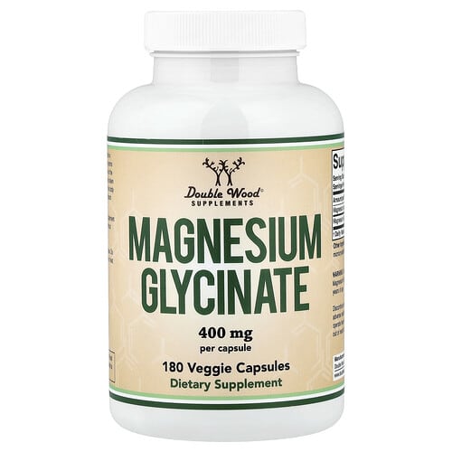 Double Wood Supplements Double Wood Supplements マグネシウム グリシネート 400mg ベジカプセル180粒 パッケージ画像