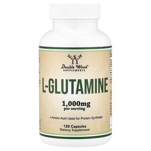 Double Wood Supplements Double Wood Supplements L-グルタミン 120カプセル(1カプセルあたり500mg) パッケージ画像