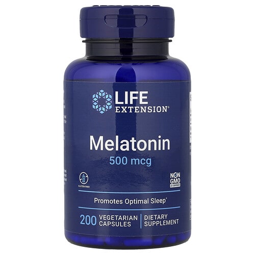 Life Extension Life Extension メラトニン 500mcg ベジタリアンカプセル200粒 パッケージ画像