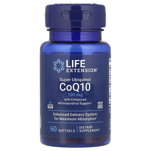 Life Extension Life Extension スーパーユビキノールCoQ10 ミトコンドリアサポート配合 100mg ソフトジェル60粒 パッケージ画像