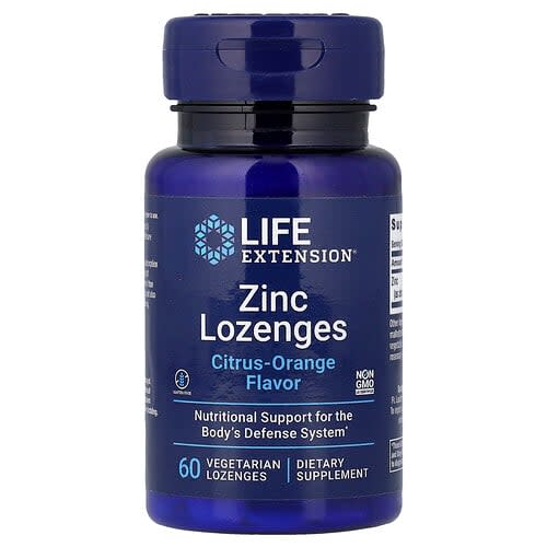 Life Extension Life Extension ジンク ロゼンジ シトラス-オレンジ味 ベジタリアン ロゼンジ60粒(1粒あたり18.75mg) パッケージ画像