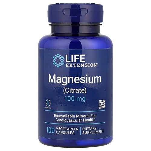 Life Extension Life Extension マグネシウム(クエン酸塩) 100mg ベジタリアンカプセル100粒 パッケージ画像