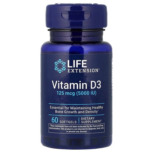Life Extension Life Extension ビタミンD3 125mcg (5,000IU) ソフトジェル60粒 パッケージ画像