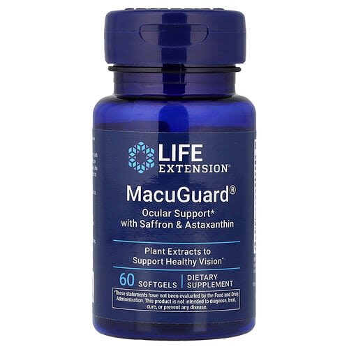 Life Extension Life Extension MacuGuard® アイサポート サフラン&アスタキサンチン配合 ソフトジェル60粒 パッケージ画像