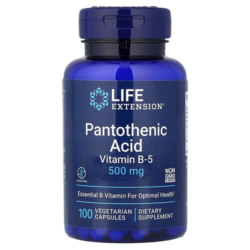 Life Extension Life Extension パントテン酸 ビタミンB-5 500mg ベジカプセル100粒 パッケージ画像