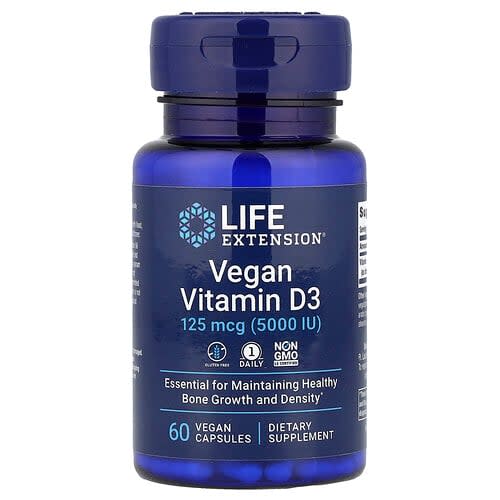 Life Extension Life Extension ヴィーガン ビタミンD3 125mcg(5000IU)ベジカプセル60粒 パッケージ画像