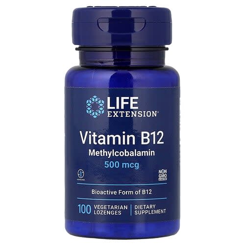 Life Extension Life Extension ビタミンB12 メチルコバラミン 500mcg ベジタリアンロゼンジ100粒 パッケージ画像