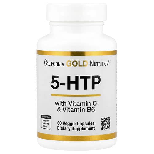 California Gold California Gold Nutrition 5-HTP ウィズ ビタミンB6&ビタミンC ベジカプセル60粒 パッケージ画像