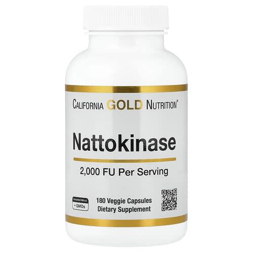 California Gold California Gold Nutrition ナットウキナーゼ プロテアーゼ酵素 2,000 FU ベジカプセル180粒 パッケージ画像