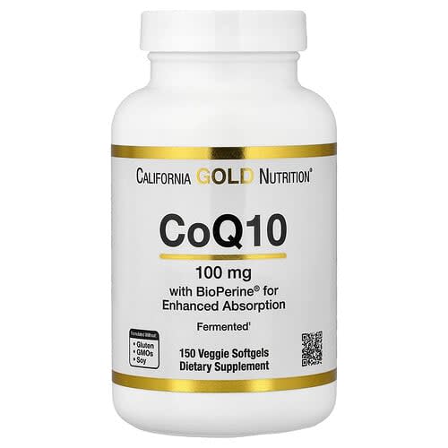 California Gold California Gold Nutrition, CoQ10 with Bioperine® ブラックペッパーエキス, ベジソフトジェル150粒 パッケージ画像
