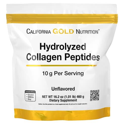 California Gold California Gold Nutrition ハイドロライズドコラーゲンペプチドス タイプI & III 無味 460g パッケージ画像