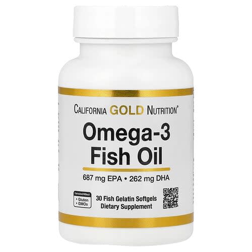 California Gold California Gold Nutrition、オメガ3フィッシュオイル、フィッシュゼラチンソフトジェル30粒(1粒あたり1,250mg) パッケージ画像