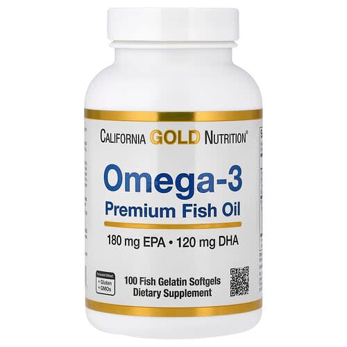 California Gold California Gold Nutrition オメガ3プレミアムフィッシュオイル ソフトジェル100粒(1粒あたり1,100mg) パッケージ画像
