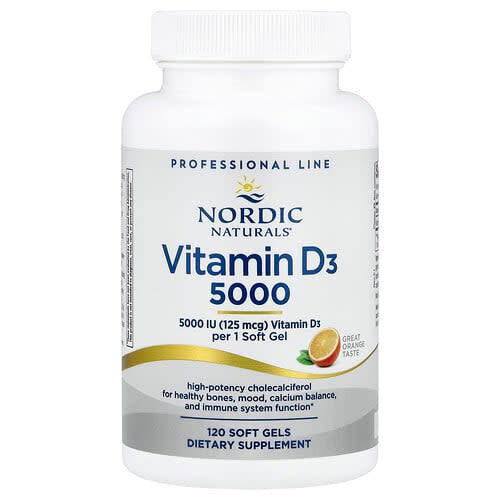 Nordic Naturals Nordic Naturals ビタミンD3 5000 オレンジ 125mcg(5,000IU)ソフトジェル120粒 パッケージ画像