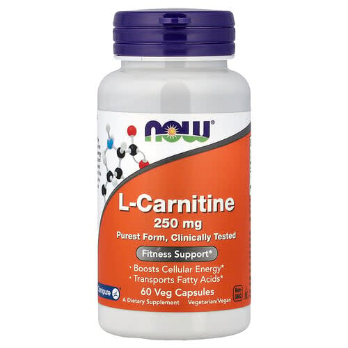 NOW Foods NOW Foods L-カルニチン 250mg ベジカプセル60粒 パッケージ画像