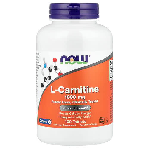 NOW Foods NOW Foods L-カルニチン 1,000mg タブレット100粒 パッケージ画像