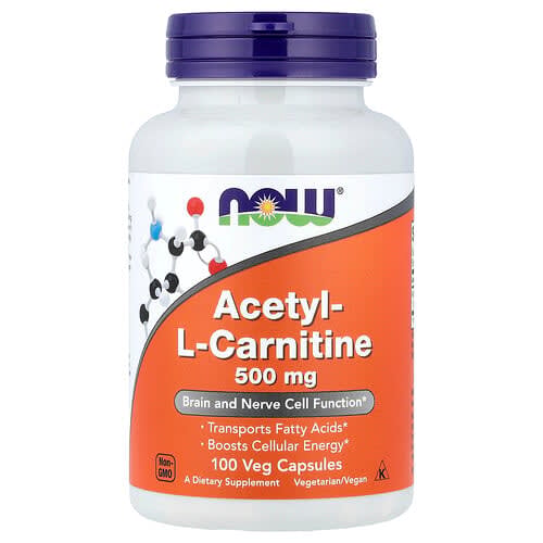NOW Foods NOW Foods アセチル-L-カルニチン 500mg ベジカプセル100粒 パッケージ画像