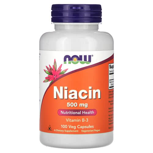 NOW Foods NOW Foods ナイアシン 500mg ベジカプセル100粒 パッケージ画像