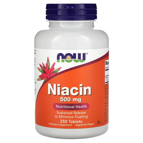 NOW Foods NOW Foods ナイアシン 500 mg タブレット250粒 パッケージ画像