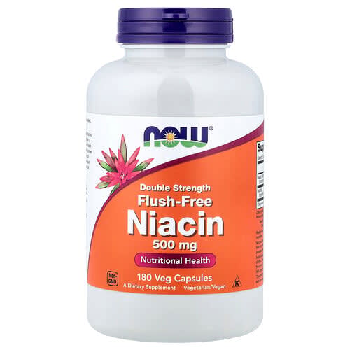 NOW Foods NOW Foods フラッシュフリー ナイアシン 500mg ベジカプセル180粒 パッケージ画像