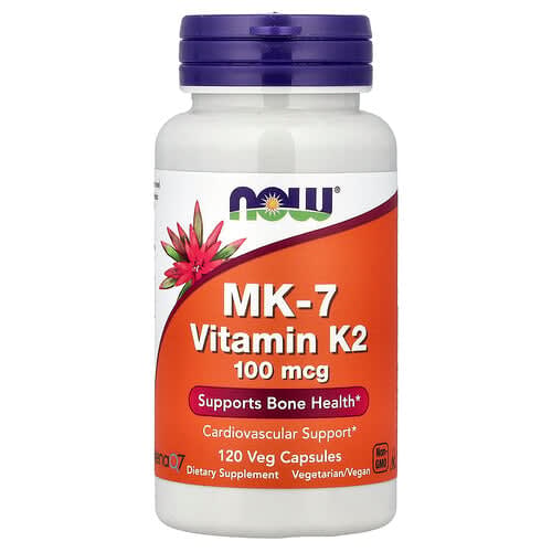 NOW Foods NOW Foods MK-7 ビタミンK-2 100mcg ベジカプセル120粒 パッケージ画像
