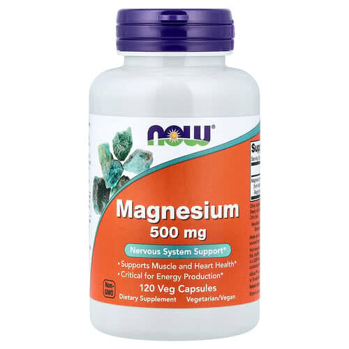 NOW Foods NOW Foods マグネシウム 500mg ベジカプセル120粒 パッケージ画像