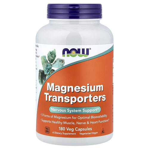 NOW Foods NOW Foods マグネシウム トランスポーターズ ベジカプセル180粒（1粒120mg） パッケージ画像